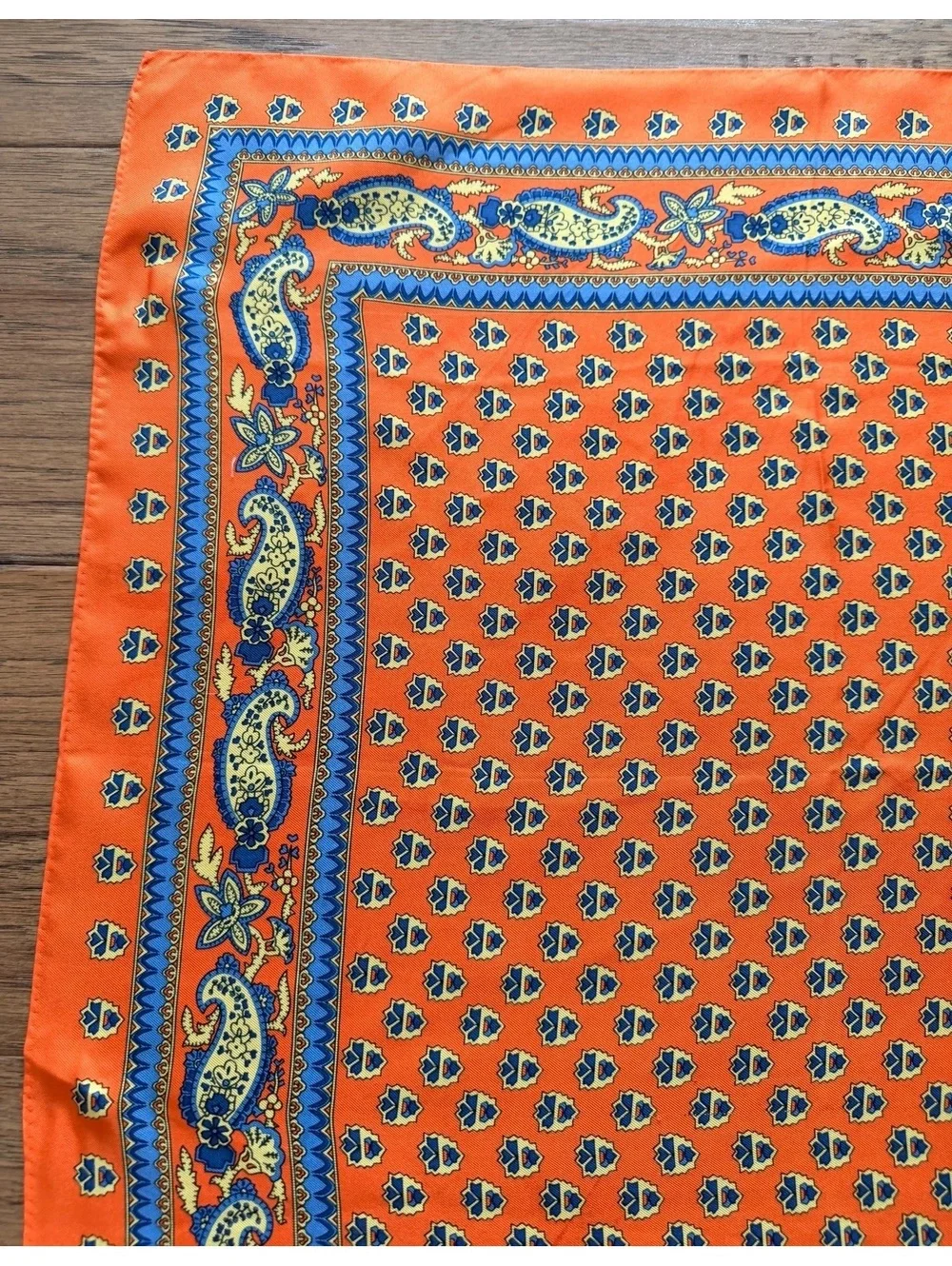 Ralph Lauren Orange Paisley Silk Scarf